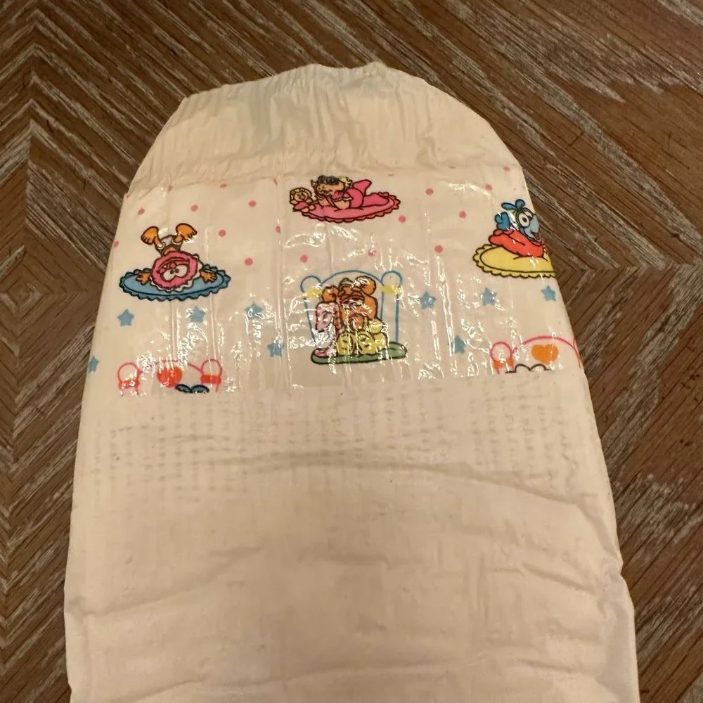 Vintage 90's Muppets Size 1 Plastic Crinkly Baby Diapers